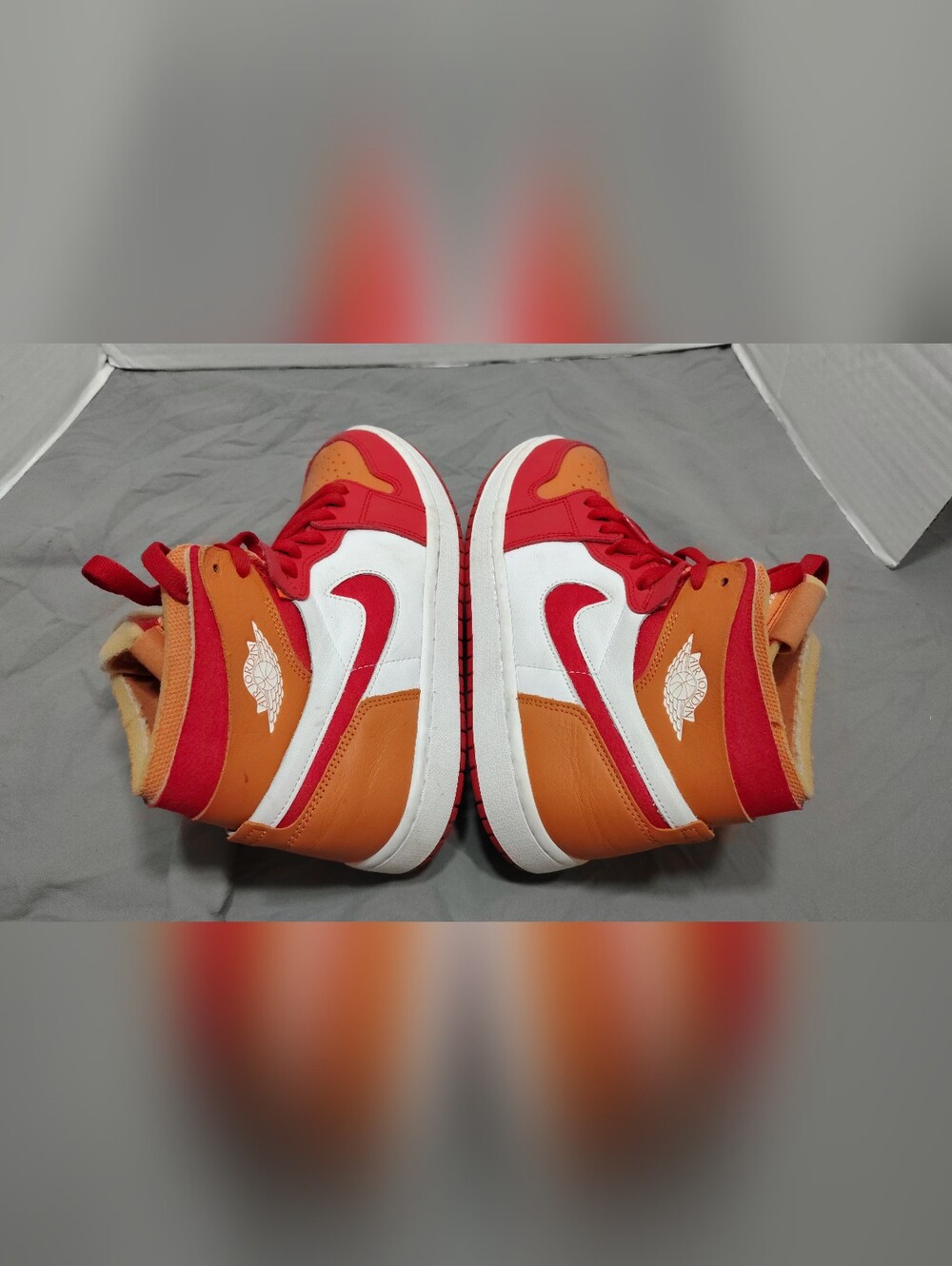 Air Jordan 1 Mid High Zoom Air, Women # 8 US, CMFT Fire Red Hot Curry - Picture 4 of 10